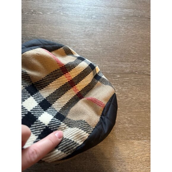 BURBERRY - NOVA CHECK WOOL CASHMERE NEWSBOY HAT authentic *with small defect* m - Picture 10 of 11